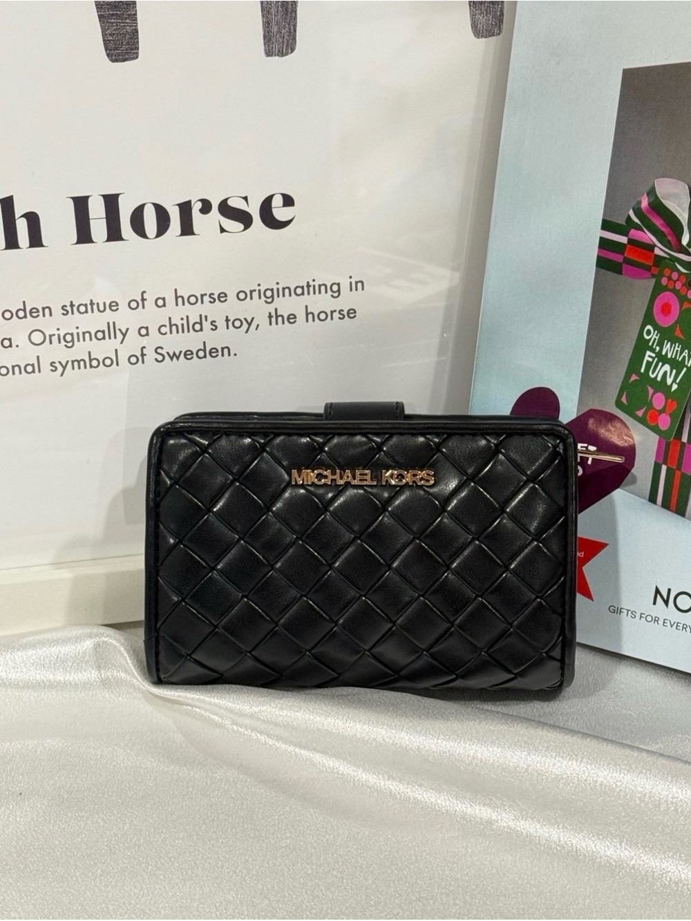 MICHAEL KORS Jet Set Medium Woven Wallet bluck
